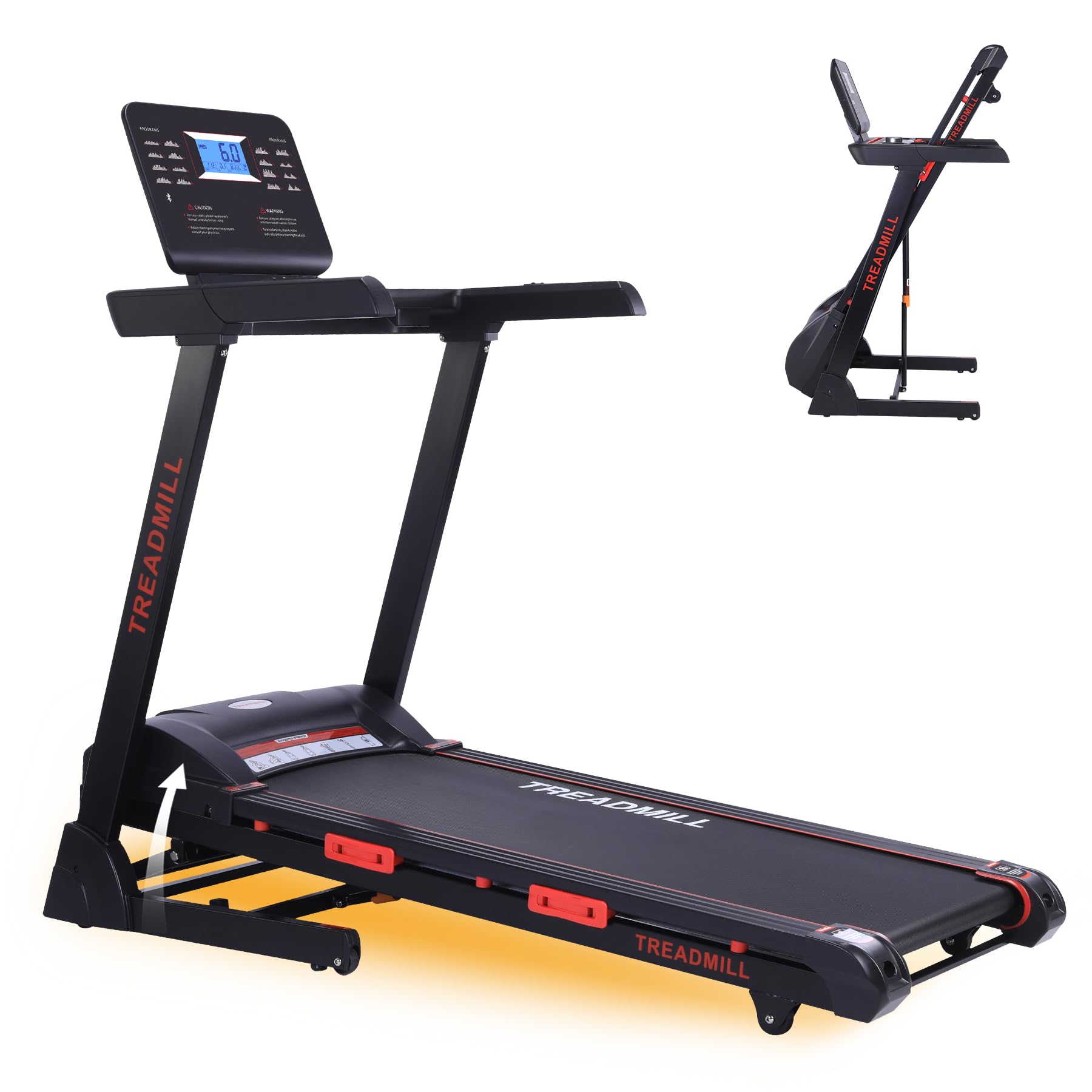 Photo 1 of *** FUNCTIONAL UNTESTED/  HARDWARE AND MANUAL INCLUDED** GarveeLife Foldable Treadmill with Incline, Heart Rate Monitor, 3.5HP Quiet Motor, 8.7 MPH Speed, Widen Running Belt, Treadmills for Home, 48"x18" Running Surface, Cardio Training in Home or Office
