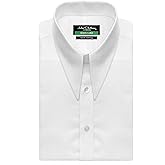 John Clothier Men’s White Dress Shirt Self Design 100% Cotton Long Sleeve Spear Collar Classic Fit 1900's Vintage Fashion