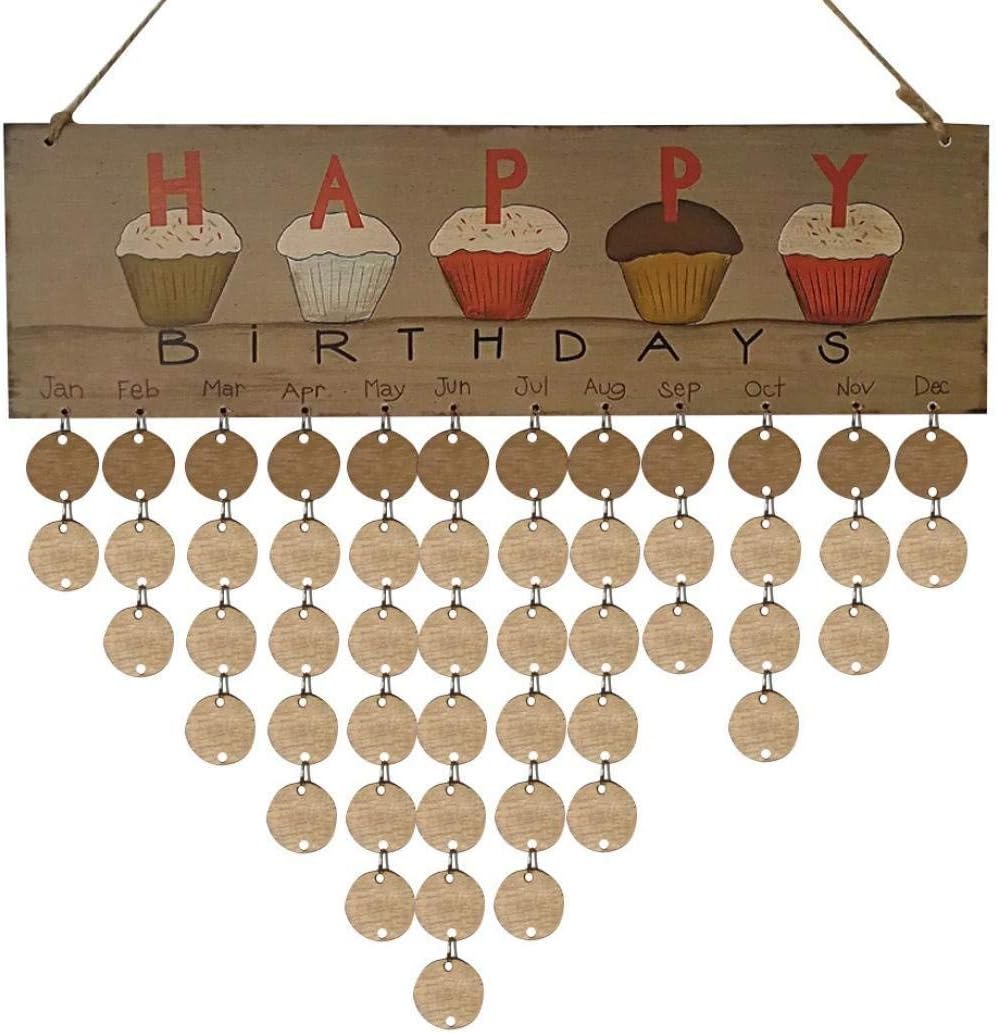 Nykkola Calendrier Danniversaire En Bois Plaque Murale A Suspendre Anniversaire Tableau Pour Famille Amis Diy Anniversaire Rappel A Suspendre Decor Ameublement Et Decoration Cuisine Maison Centroarco Com