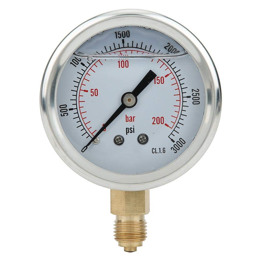 Household Radial Pressure Gauge, 1/4 BSP Thread, 200bar / 0-3000psi, TS-PGG604 Y60