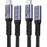 SUMPK USB C Extension Cable 240W 3.3FT, 2 Packs, 40G Data Transfer | 240W, 40Gbps, 8K, USB 4.0 High Speed Extender Fast Charging, Type C Male to Female Cord, 8K 60Hz Video Monitor