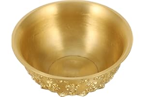 MALUGOGO Brass Treasure Bowl Ornament with Creative Design for Home Decor and Prosperity Symbol, for Temple