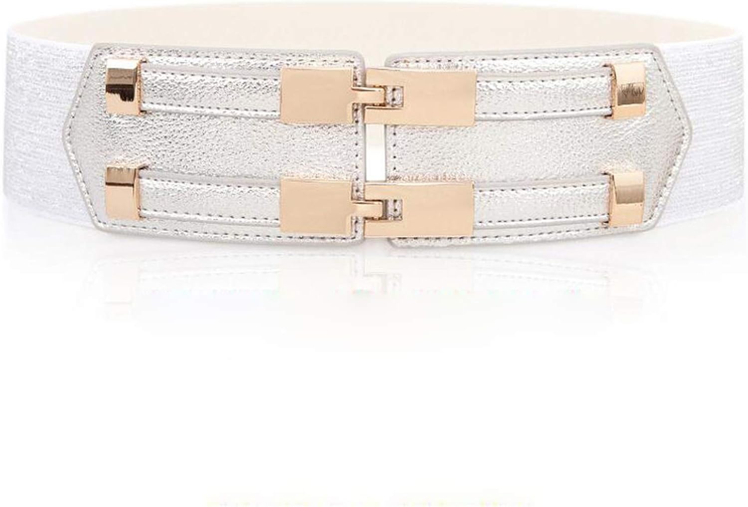 Elastic White Belt Blue Corset Belt For Women's Dress Adjustable Double Buckle Cummerbunds Ladies Black Elastic Corset