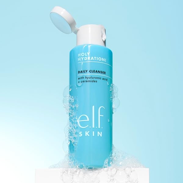 E.L.F. SKIN HOLY HYDRATION! DAILY CLEANSER, FACE CLEANSER FOR WASHING AWAY EXCESS OIL, IMPURITIES & MAKEUP, MADE WITH HYALURONIC ACID, VEGAN & CRUELTY-FREE