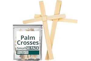 Concordia Supply Palm Crosses - 5" x 2.5" Dried, Hand Held Cross Made with Palm Leaves for Easter Sunday, Children's Ministry