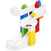 DOLU Marble Run Big Tube Ball Tower Playset, 41 Piece, 12 Months and Up | Building Blocks Included, Wide Diameter Chutes, Stacks and Rebuilds, Hand Eye Coordination Play, Large Pieces