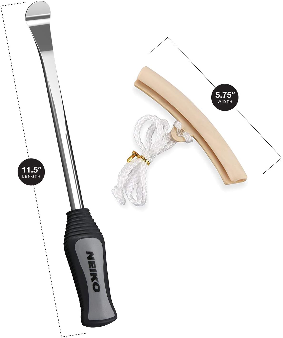 Neiko 20600A Tire Spoon Levers, Motorcycle Bike Repair Tool | 11-1/2" Hardened Steel Irons, 2 Rim Protector Sheaths, 5 Piece Set: Automotive