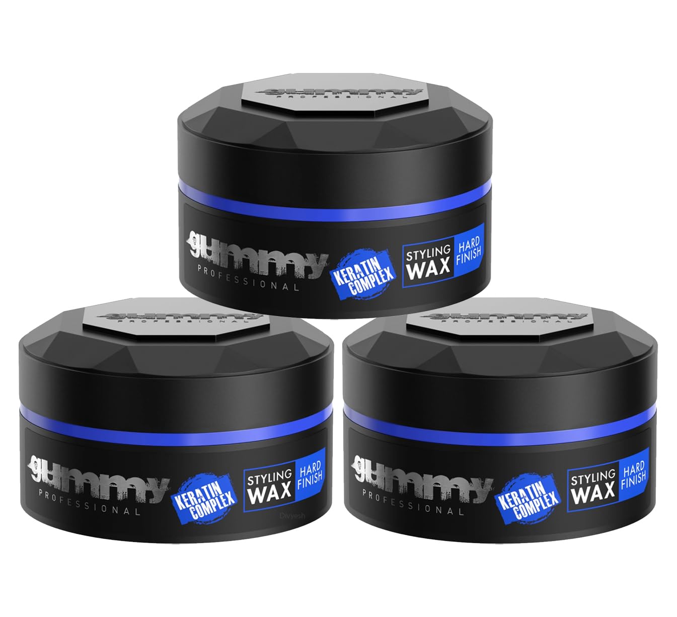 Gummy Professional - Hair Styling Wax Hard Finish (Blue) - Keratin Complex 150ml - (Pack of 3)