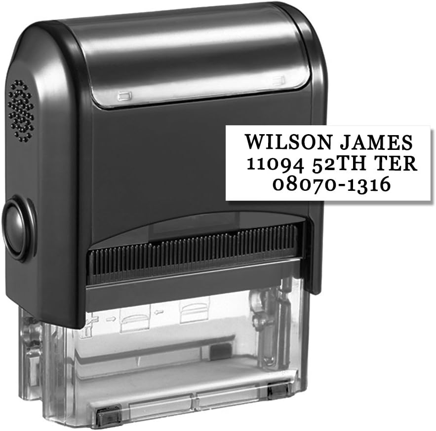 Custom Stamp-Personalized Stamp Self Inking Rubber Stamp,Return Address Stamp with up to 3 Lines of Custom Text
