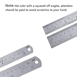 ZZTX Heavy Duty 100% Stainless Steel Ruler Set 12
