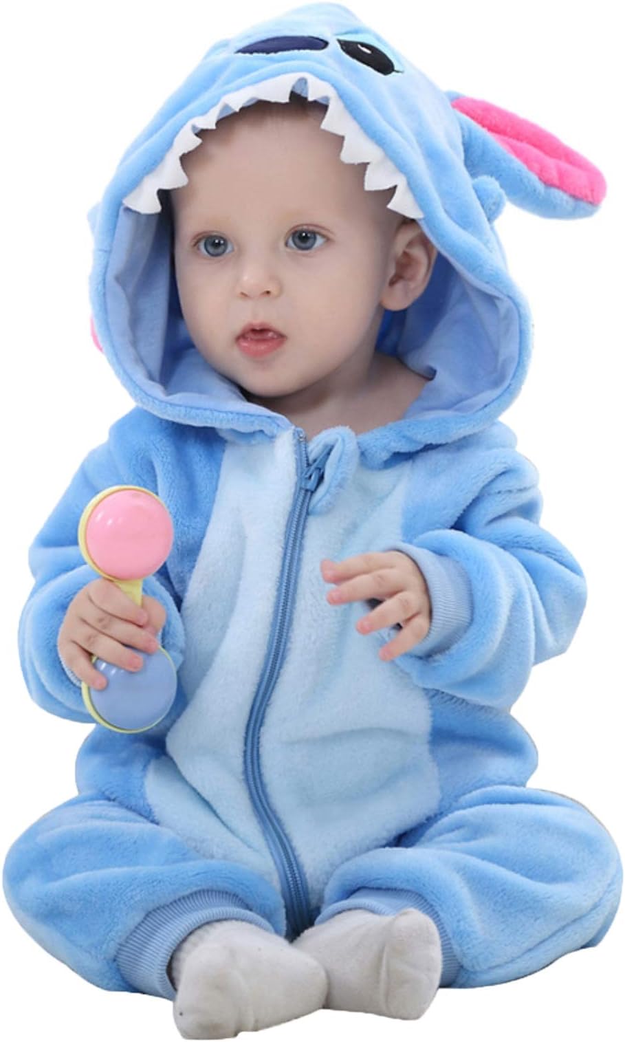 WSLCN Unisex Baby Toddlers Romper Jumpsuit Hooded Cartoon Pyjamas Sleepsuits