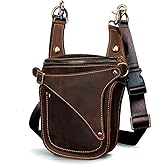 Le'aokuu Mens Genuine Leather Outdoor Sporting Hicking Motorcycle Waist Pack Messenger Shoulder Drop Leg Thigh Bag Pouches For Women B9326 0 Brown