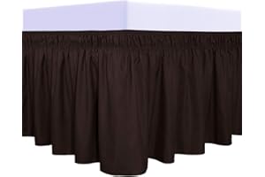 PureFit Volant de lit, facile à enfiler, avec ceinture élastique réglable, jupe de lit sans plis, chute de 35,6 cm, housse de