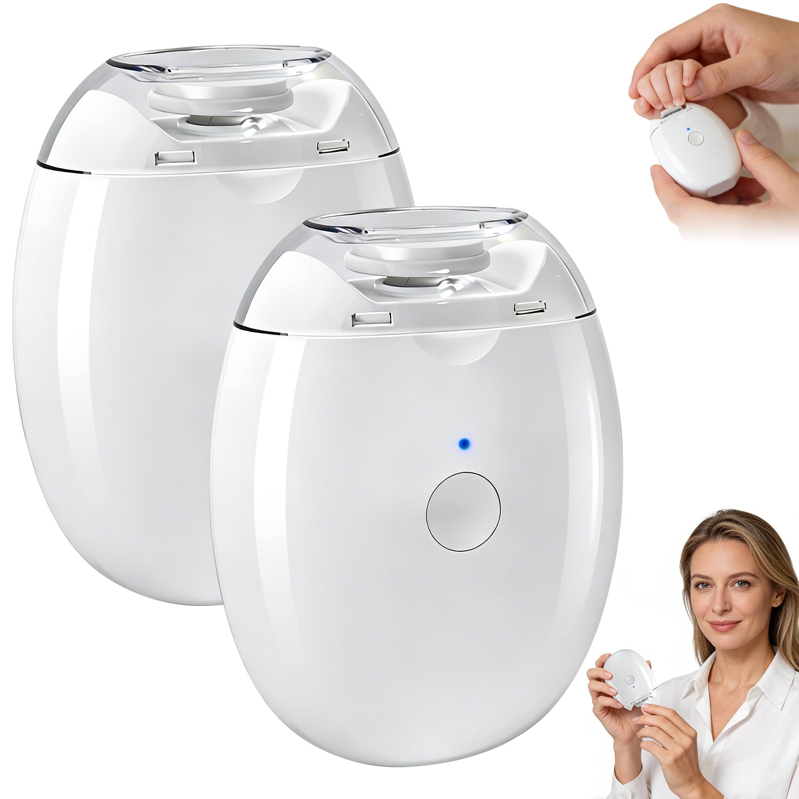 Photo 1 of 2Pcs Saker Electric Automatic Nail Clipper & Grinder,2026 3 in 1 Automatic Fingernail Grinder with 3 Speeds,Universal Automatic Fingernail Grinder,Silent Auto Nail Trimmer and Polisher for Family