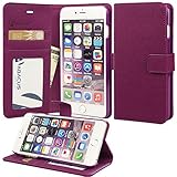 iPhone 6 Plus Purple Case, Abacus24-7 iPhone 6 Plus Wallet Case [Book Fold] Leather Apple iPhone 6 Plus Flip Cover with Foldable Stand, Pocket for ID, Credit Card Slots - Purple Flip Case for Apple Phone 6 Plus