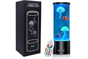 KAMMOY Upgraded Jellyfish Lamp with Fish, Electric Jellyfish Lava Lamp for Adults, Jellyfish Tank Table Lamp, Color Changing Jellyfish Aquarium, Home Decor and Room Mood Light