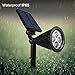 GreenPro Solar Powered LED Garden Spotlight, ProGreen 2-in-1 Waterproof 4 LED Solar Spotlight Adjustable Landscape Solar Lighting Wall Light for Outdoor Garden Decorations (2 Pack, 3000K Warm White)