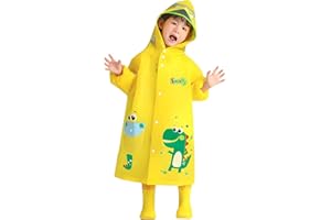 HSTiSan Boys Girls Hooded Rain Poncho Outdoors Kids Transparent Raincoat Student Rain Suit Waterproof Durable Windbreaker