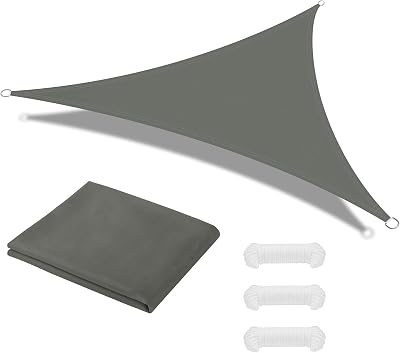 OFFCUP 3x3x3m Sun Shade Sail Grey 160gsm UV Block Roof Patio Canopy