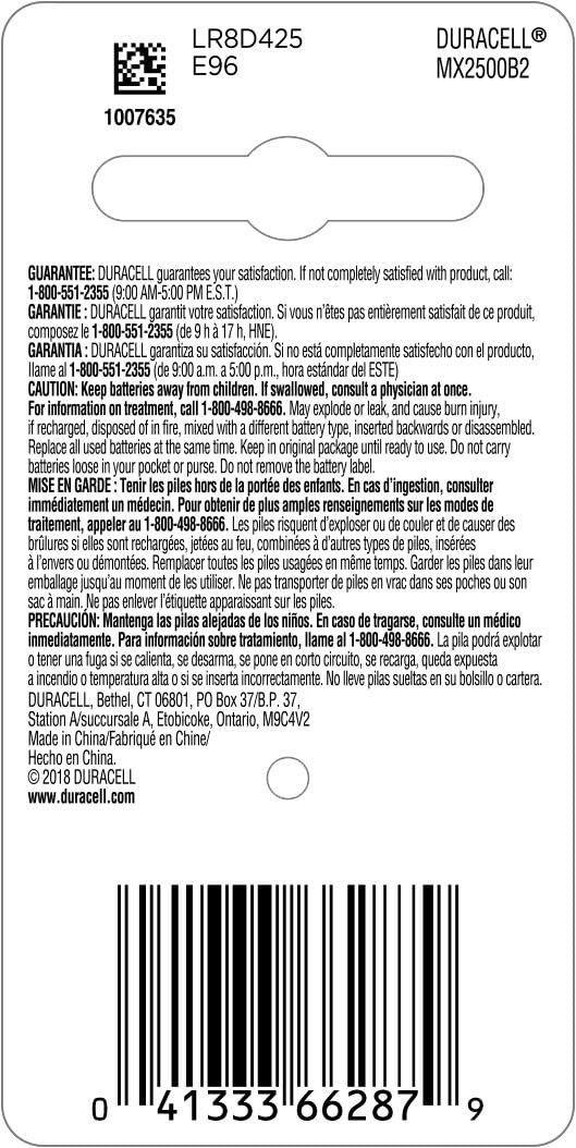 Duracell - AAAA 1.5V Specialty Alkaline Battery - long-lasting battery - 2 Count (Pack of 1): Health & Personal Care