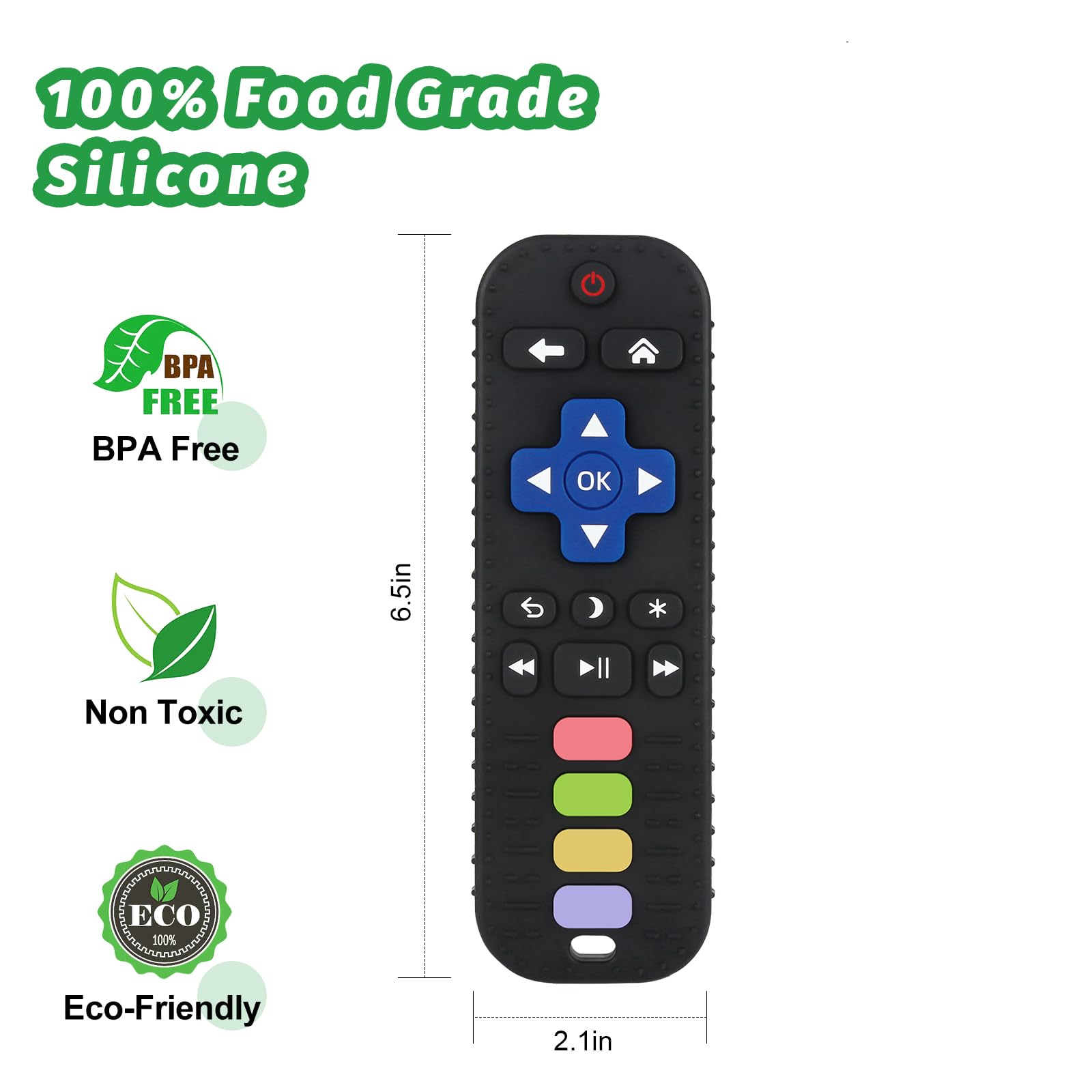 Fu Store 3 Pack Baby Teether Toy Chew Toy for Babies 0-12 Months 6-36 Months TV Remote Control Shape Teething Relief Baby Toys for Infants Developmental Soothe Babies Gums Gifts Set