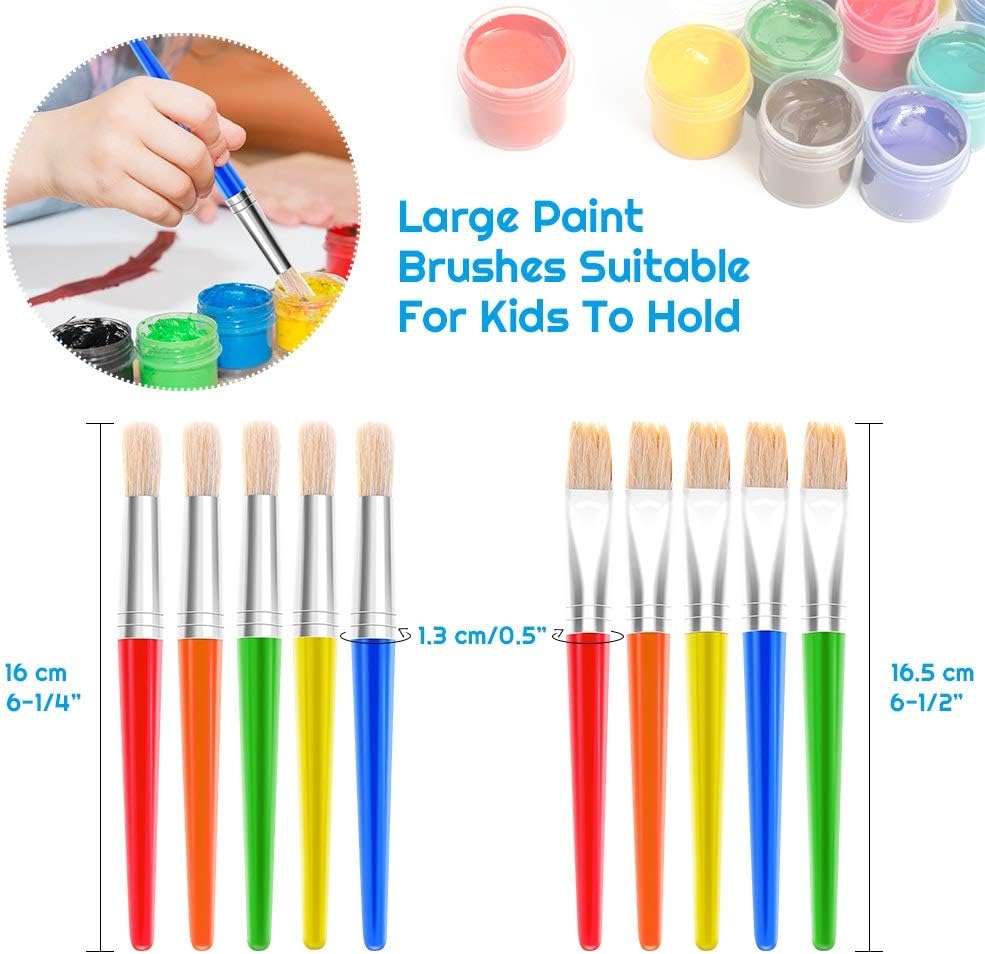 anezus Paint Brushes for Children 30 Kids Paint Brushes Bulk Craft Paint Brushes Set including Jumbo Round Watercolor Paint Brush and Large Flat Craft Paint Brushes - Image 4