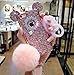 iPhone 8 Plus Mouse Ears Case,iPhone 8 Plus Rabbit Fur Ball Case,Luxury Chrome Bling Glitter Mouse Ears Rabbit Fur Ball Phone Case Cover For iPhone 8 Plus 5.5 inch (pink)