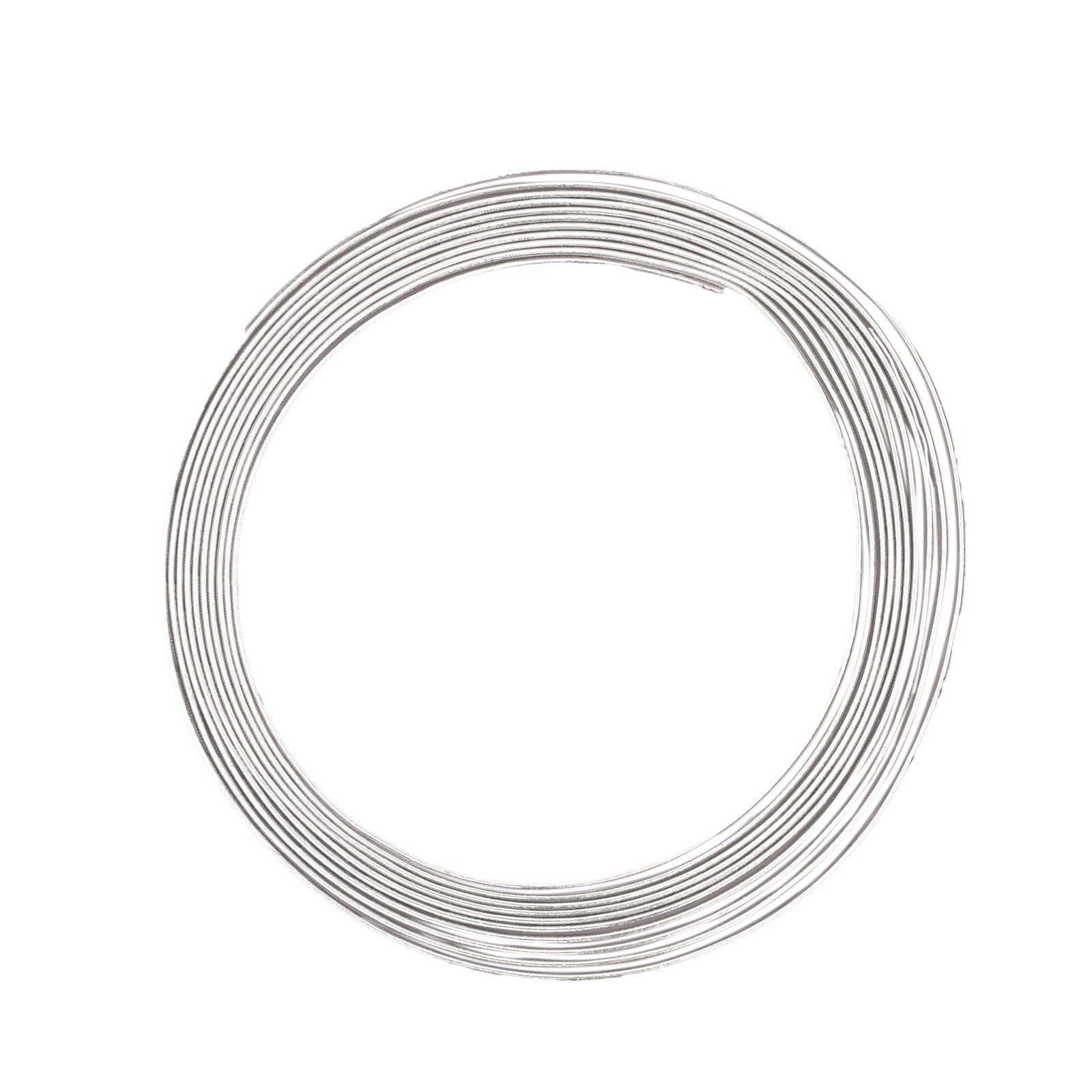 Vaessen Creative Aluminium Craft Wire Flat 9.8 ft (3 m) x 0.04" (1 mm) x 0.12" (3 mm) Silver - Flexible Metallic Wire for Crafting, Flower Arranging, Jewellery Making and Modelling