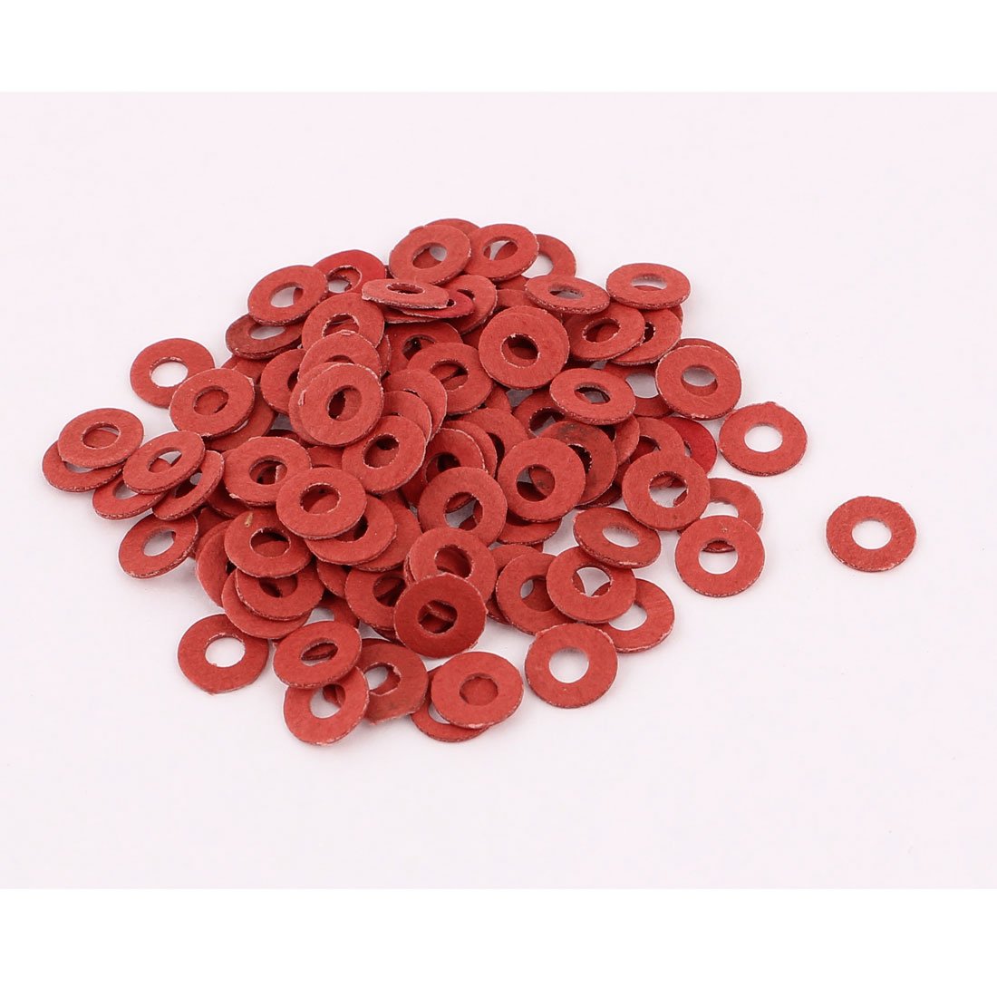 sourcingmap 100Pcs 3 x 7 x 0.8mm Fiber Motherboard Insulating Washers Red