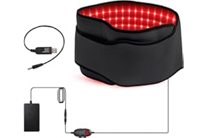 Red Light Belt with Cord, 105 LEDs 3 in 1 Chip 660nm and 850nm Red & Near Infrared Light Wrap Belt with 5 Brightness and 6 Ti