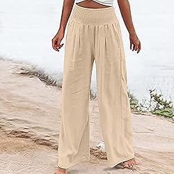 JIOEEH Womens Pants Women High Waisted Wide Capris