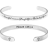 𝐂𝐡𝐫𝐢𝐬𝐭𝐢𝐚𝐧 𝐁𝐫𝐚𝐜𝐞𝐥𝐞𝐭𝐬 for 𝐖𝐨𝐦𝐞𝐧 Inspirational Religious Gifts for Her Bible Verse Bapstism Jewelry Cuff Bangle