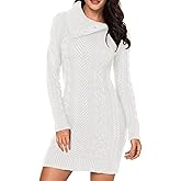 BLENCOT Womens Turtleneck Long Sleeve Elasticity Chunky Cable Knit Pullover Sweaters Jumper