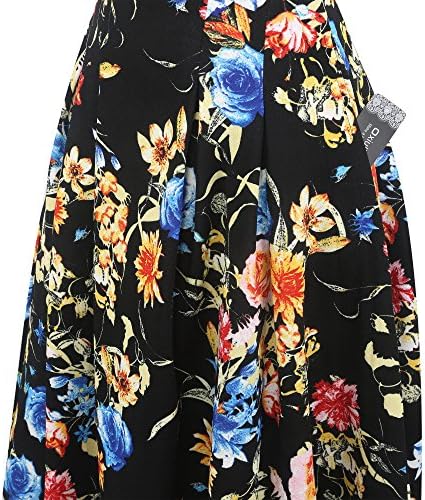 oxiuly Women's Vintage Patchwork Pockets Puffy Swing Casual Party Dress OX165 6 oxiuly Women's Vintage Patchwork Pockets Puffy Swing Casual Party Dress OX165