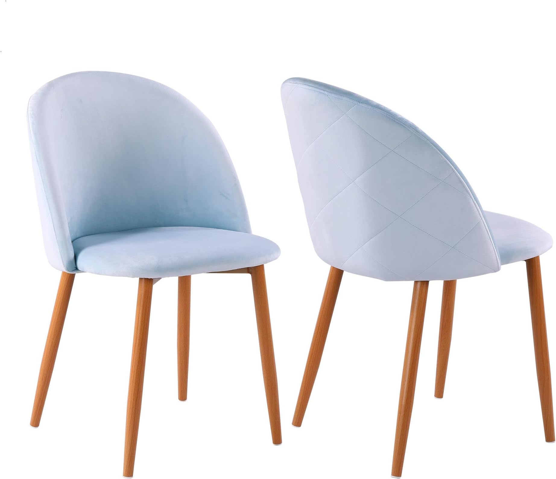 FAYEAN Dining Chair Soft Velvet Cushion Chair with Sturdy Metal Legs for Home Kitchen Living Room, Set of 2(Aqua)