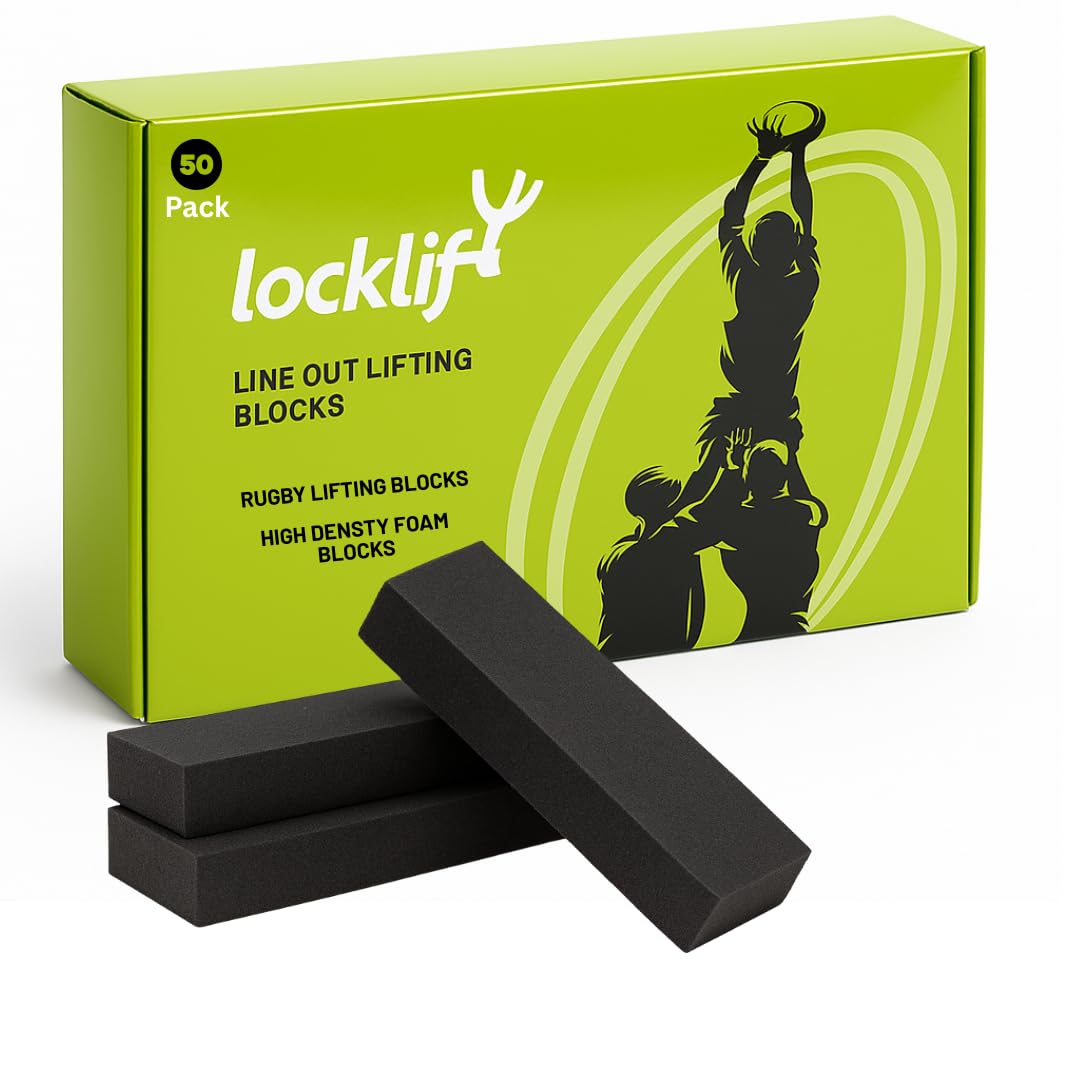 locklift Lineout Lifting Blocks – Pack of 50 – High Density Foam Blocks for Lineout Training – Compatible with Zinc Oxide & EAB Strapping – Essential Lifting Accessories