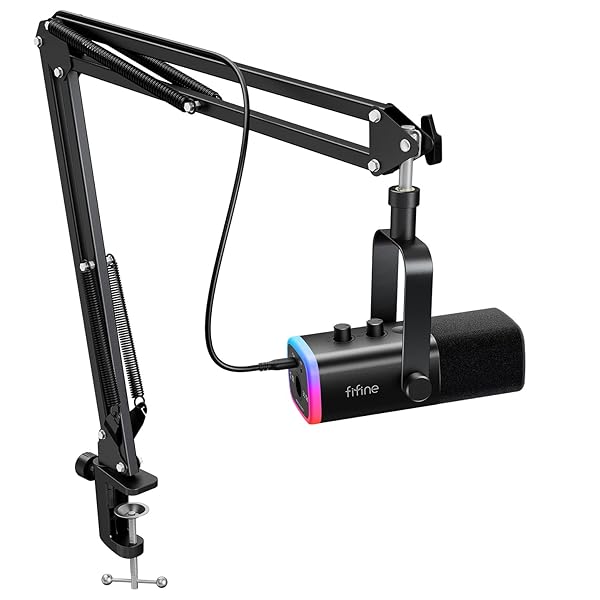FIFINE XLR/USB GAMING MICROPHONE SET, DYNAMIC PC MIC...