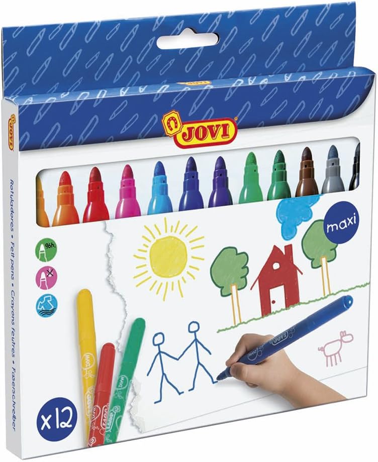 Jovi- Maxi Pack de 12 rotuladores, Multicolor, Unica (270010): Amazon.es: Juguetes y juegos