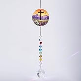 Christian Gifts for Women - Inspirational Stained Glass Cross Suncatcher with Rainbow Crystal Prism, Religious Spiritual Gift for Home Decor, Faith Encouragement & Spiritual Space