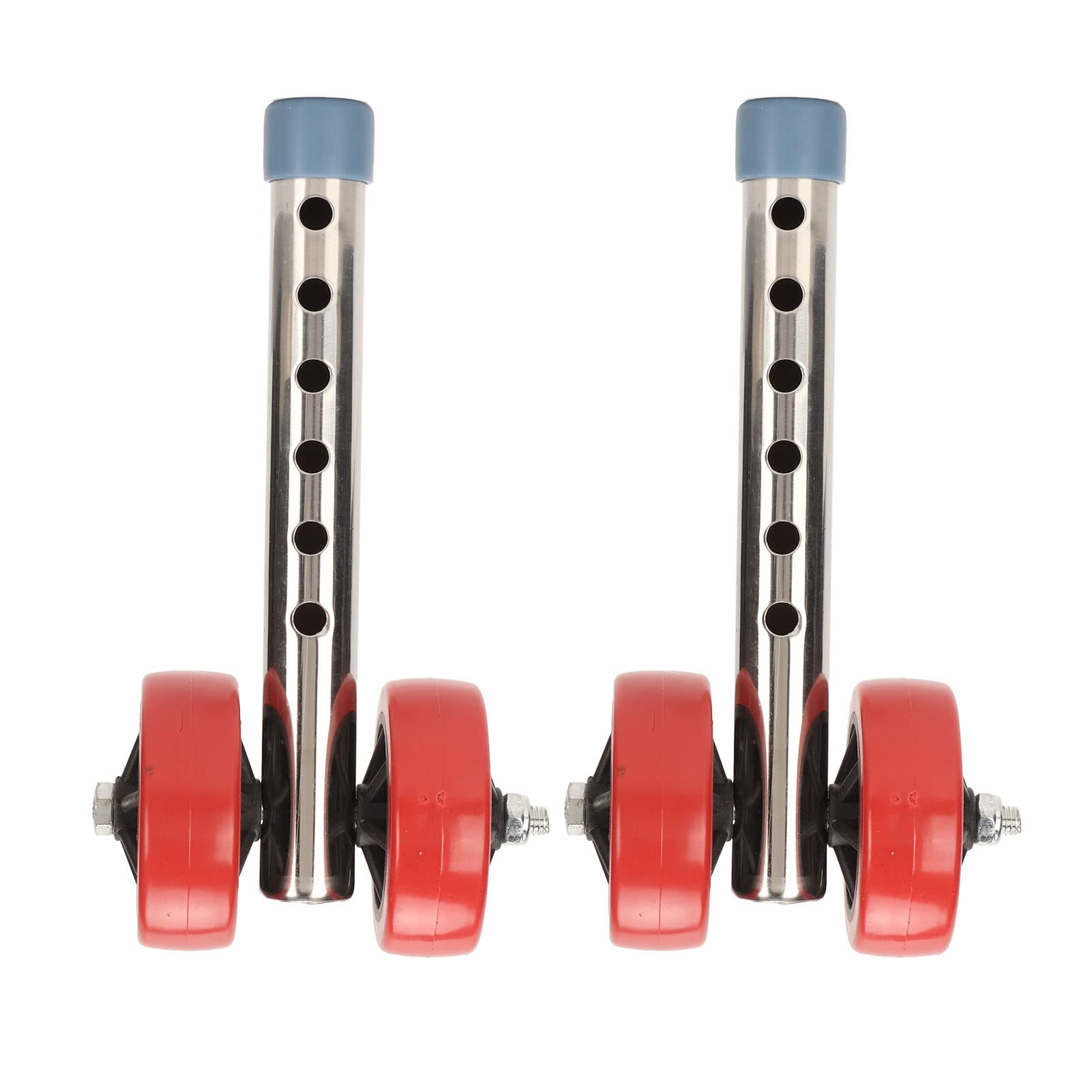 Fockety Adjustable Height Walker Wheels with Ski Glides for Most Walkers, Non Swivel Rubber Sport Wheels, Easy to Install