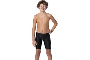 FLOW SWIM GEAR Flow Accelerate Swim Jammers for Boys - Size 21 to 32 Swimming Jammer Shorts in Black, Navy, and Blue