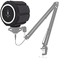 Facmogu Large Microphone Pop Filter Shield for Mic Stand, Microphone Foam Screen Pop Filter, Sound-Absorbing Foam Windscreen 
