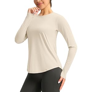 Rash Guard for Women UPF 50+ Long Sleeve Sun Shirt Quick Dry SPF Sun Protection Shirt for Workout Hiking Fishing Swim