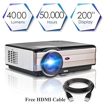 Proyector Full HD, Proyectores LED 4000 Lúmenes 1080P Proyector ...