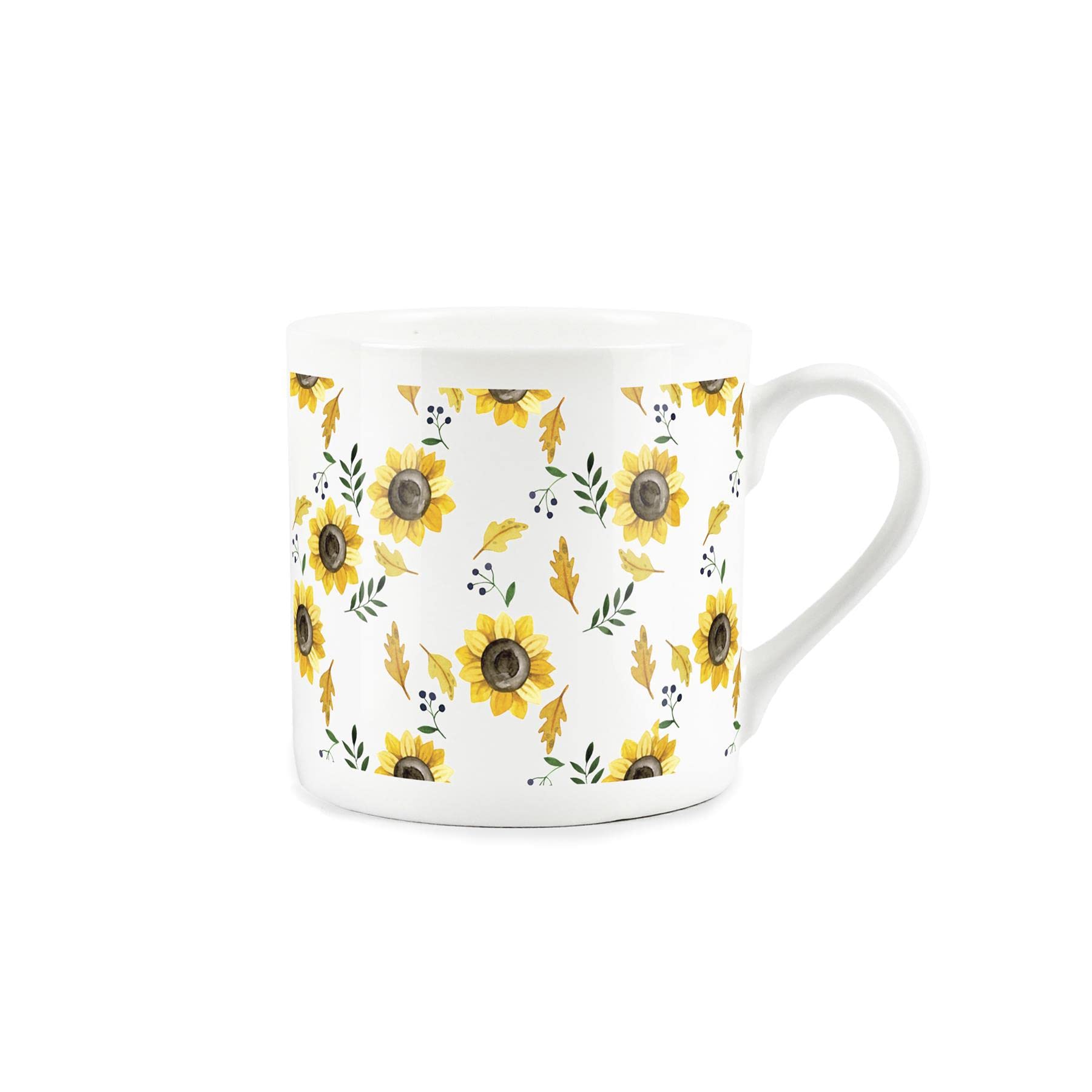 Purely Home Yellow Sunflowers Mug - Floral Bone China Cup Tea/Coffee Present Gift