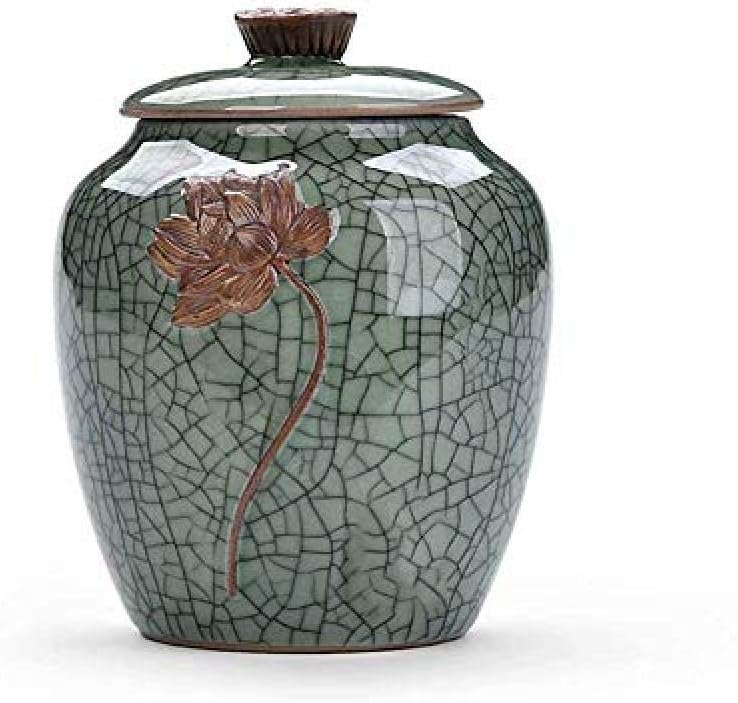 Gulunmun Cremation urn commemorative Celadon ceramic urns sealed cans storage tanks teapots-D