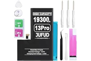 JUFUD 19300mAh Replacement Battery Used for iPhone 13 Pro - 0 Cycle Battery Compatible with Models A2636 A2638 A2639 A2640 A2483 with Full Repair Tool Kit