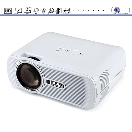 iRULU Portátil Multimedia 1000 lúmenes Mini LED Proyector con VGA ...