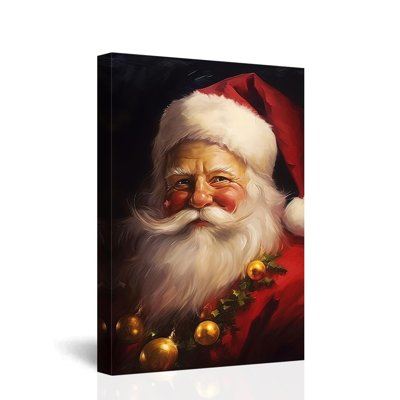 CCWACPP Vintage Santa Claus Canvas Wall Art Christmas Pictures Wall Decor Santa Portrait Painting Modern Artwork Decor Frame (30.00 x 45.00 cms, Santa Claus - 1)