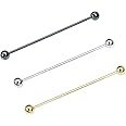 3PCS Classic Ball Head Brass Shirt Collar Bar Tie Pins Set for Men Wedding Business with Gift Box